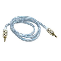 Auxiliary Music Cable 3.5mm to 3.5mm Heavy Duty Braided Wire (Blue)